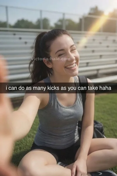 Ballbusting Caption #104: brunette bleachers selfie snap - Victoria Hale