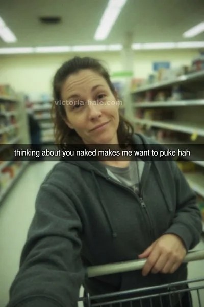Denial Caption #138: brunette mature supermarket selfie snap - Victoria Hale