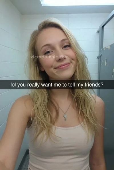 Keyholder Caption #060: blonde skinny selfie snap - Victoria Hale
